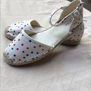 Lands’ End Polka-Dot Canvas Sandals